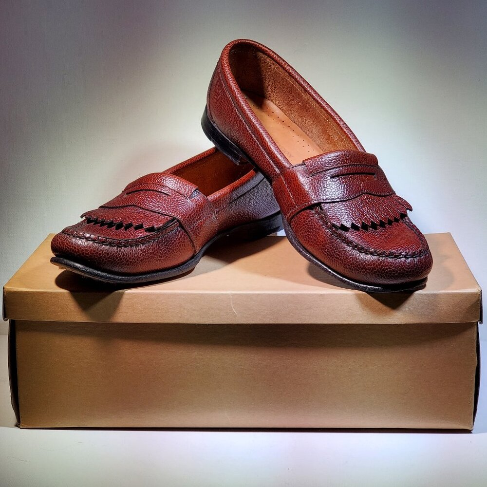 VINTAGE RARE SOUTH STREET STATION SCOTCH GRAIN KILTIE PENNY LOAFERS MADE IN USA